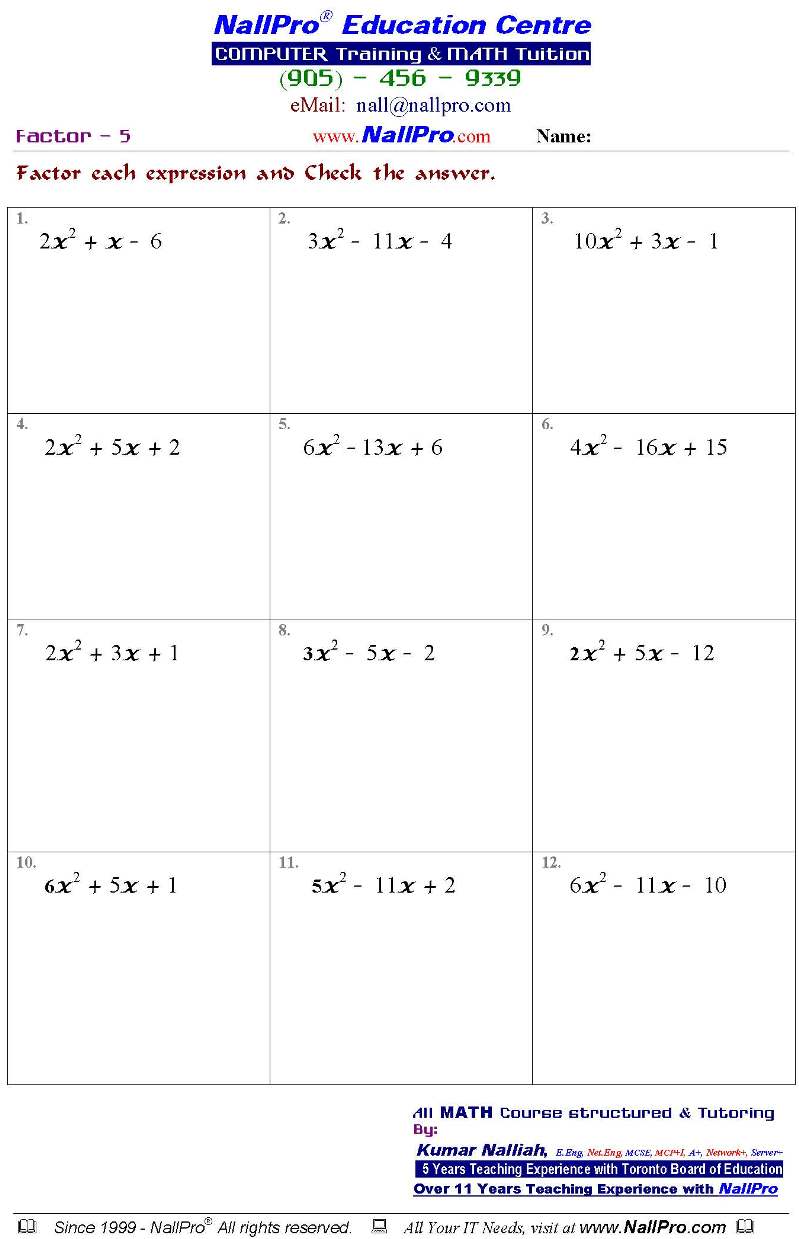 Free Math Worksheets For 10th Grade 1228235