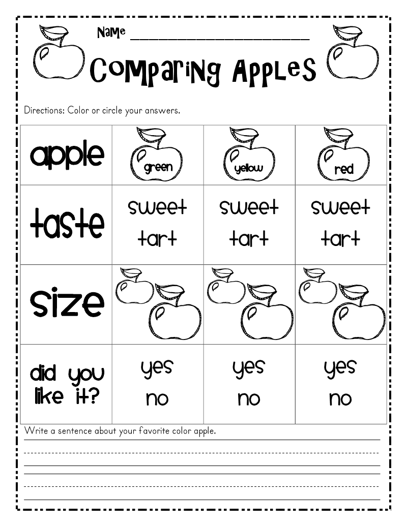 Free Printable Apple Worksheets Kindergarten 1216721