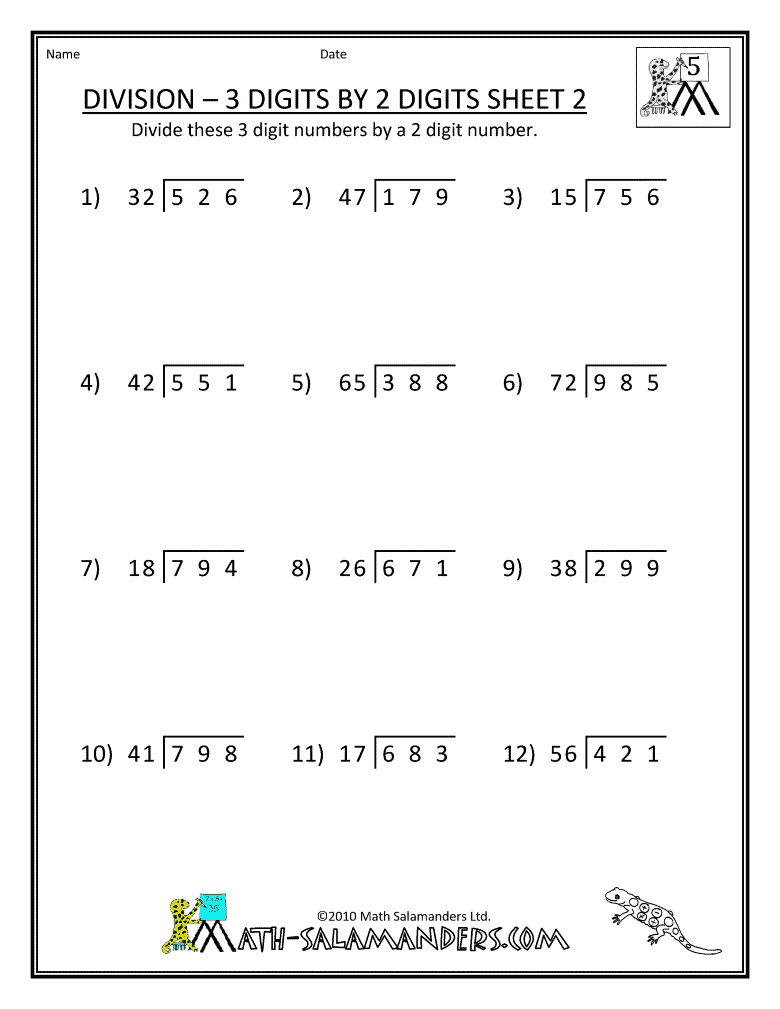 Free Printable Division Worksheets For 5th Grade