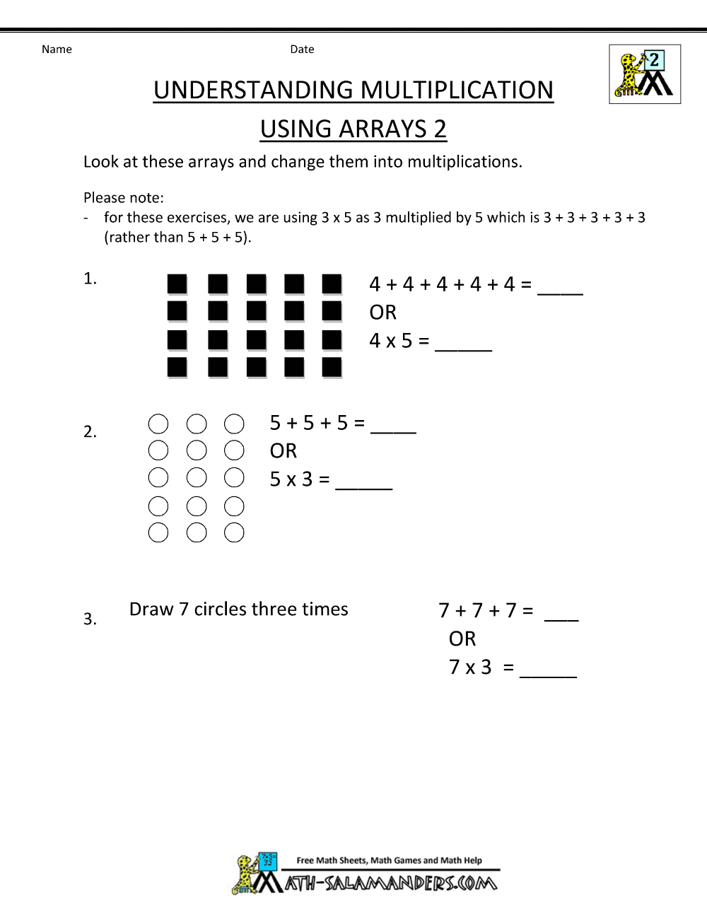 Free Printable Multiplication Worksheets For 2nd Grade 1435350