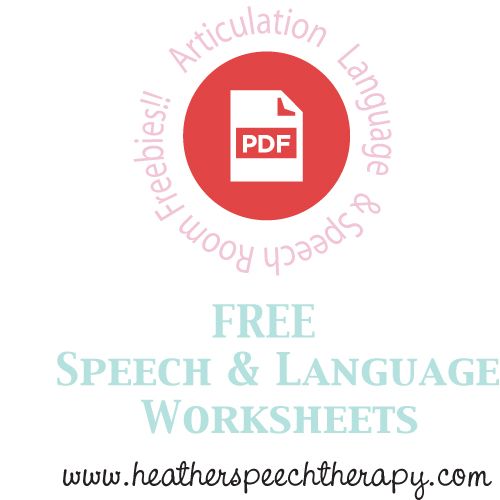 Free Speech And Language Worksheets