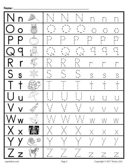 Free Uppercase And Lowercase Letter Tracing Worksheets