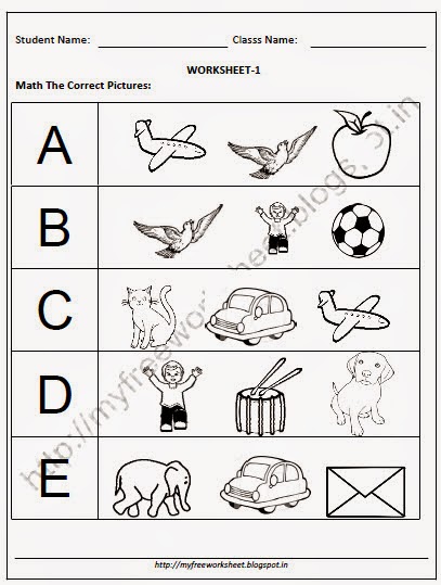 Free Worksheet English For Preschool