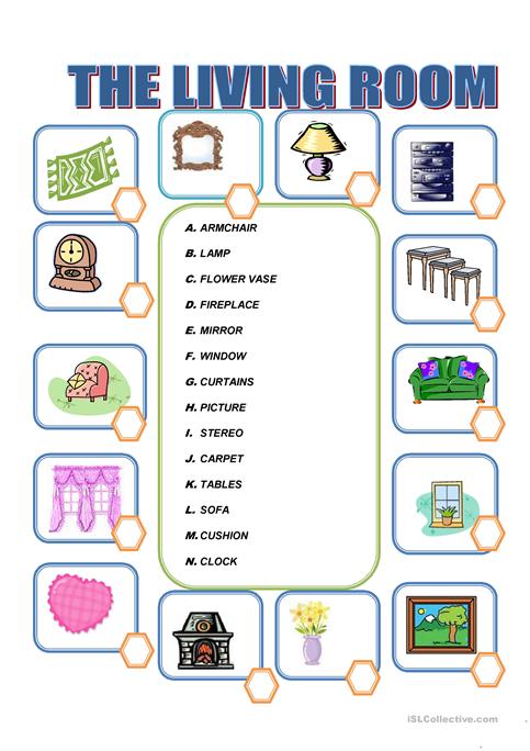 Furniture In The Living Room Worksheet
