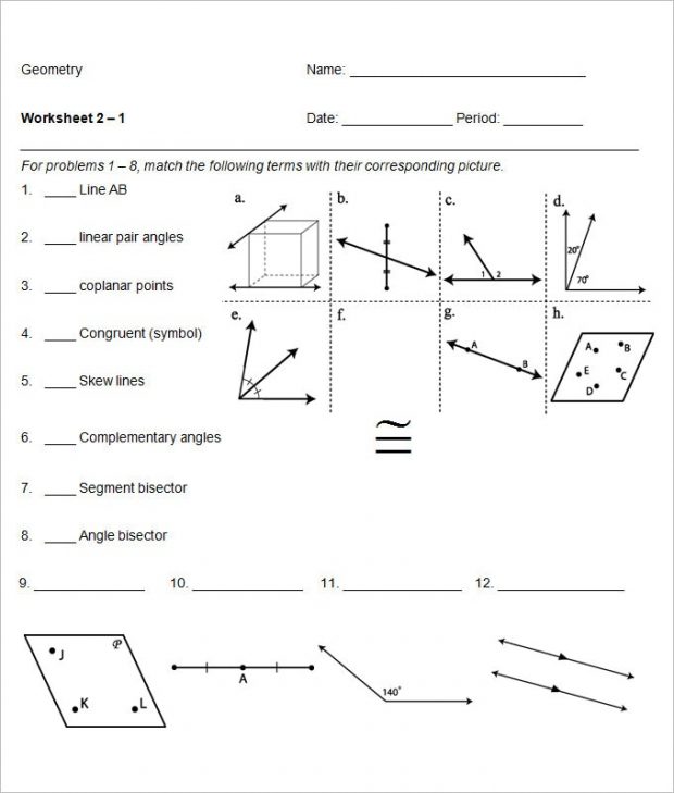 Geometry Fun Worksheet High School  215585