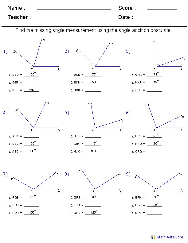Geometry Fun Worksheet High School  215600