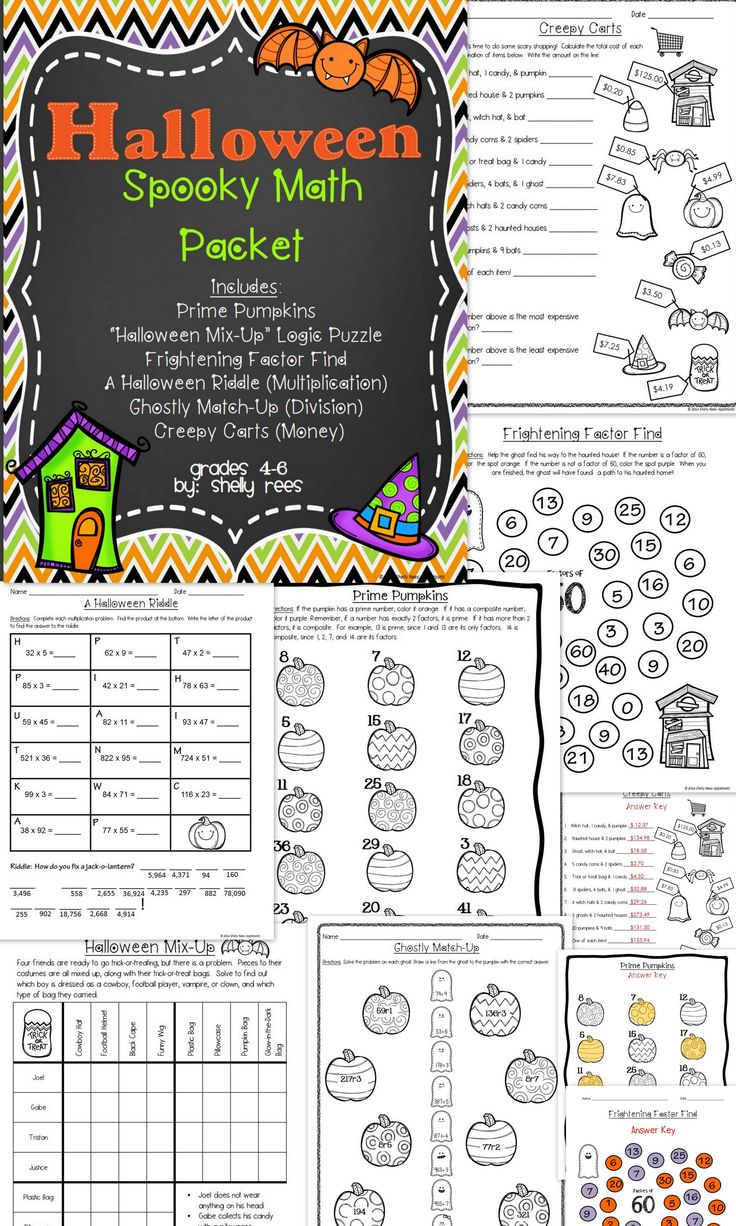 Halloween Math Worksheets Grade 6 142479