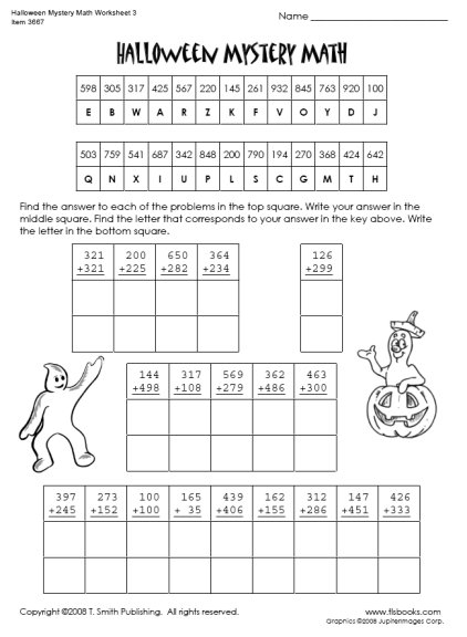 Halloween Math Worksheets Sixth Grade 688508