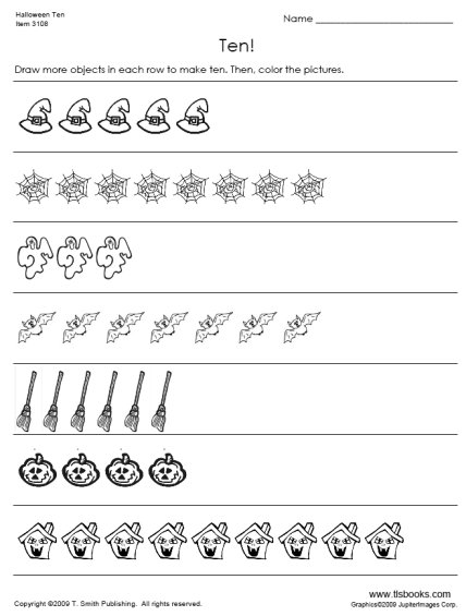 Halloween Number Worksheets Kindergarten 159679