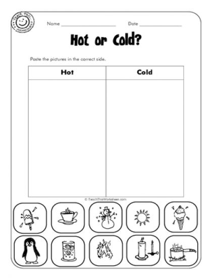 Hot And Cold Pictures Kindergarten