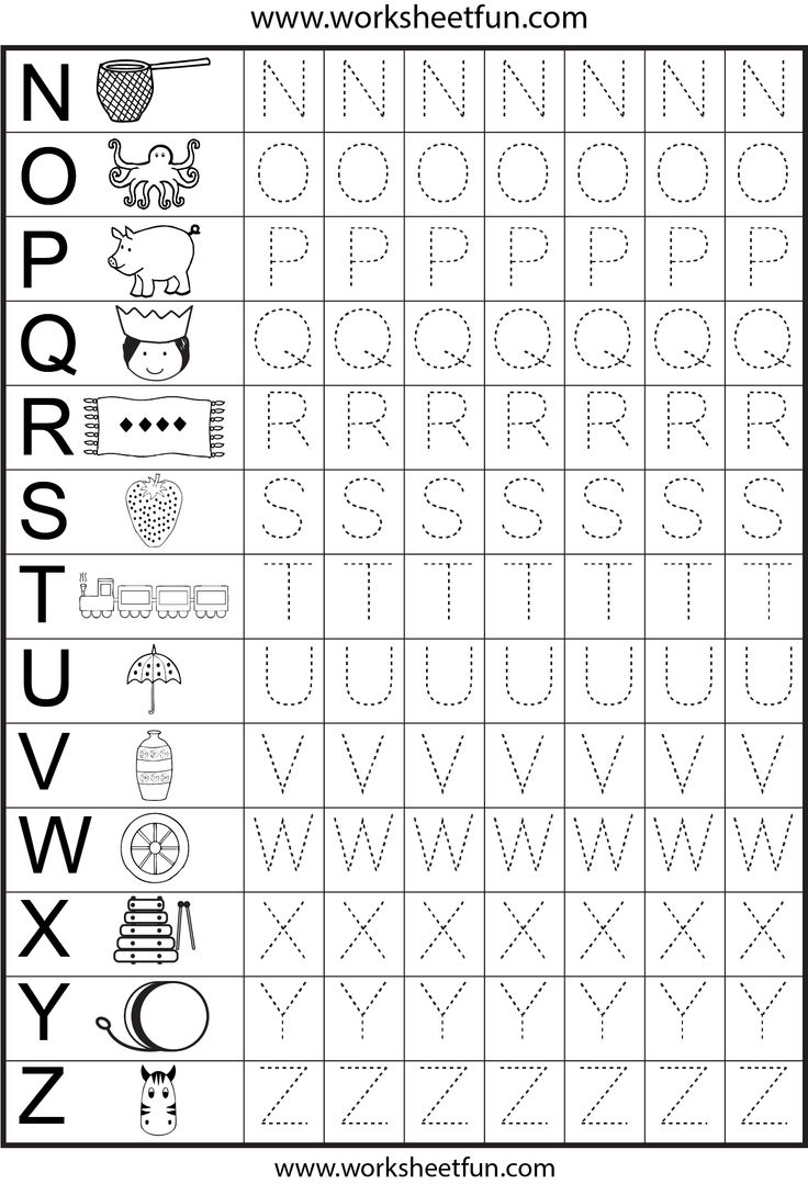 Kindergarten Tracing Alphabet Worksheets