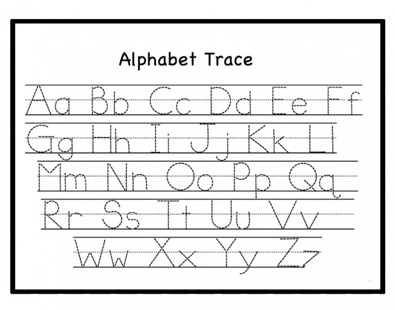 Kindergarten Tracing Alphabet Worksheets