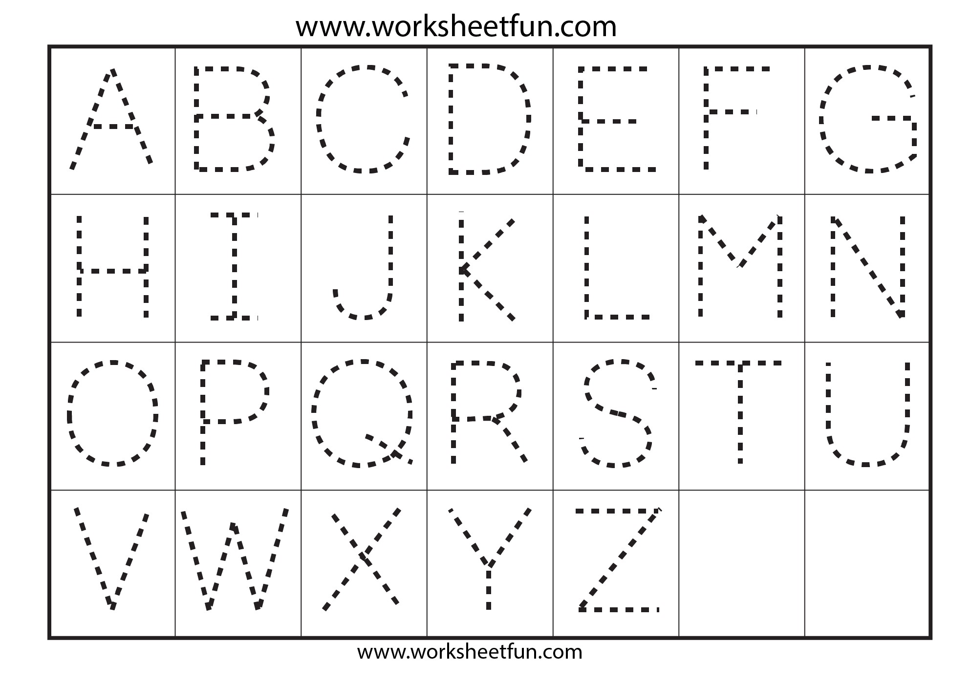 Kindergarten Tracing Alphabet Worksheets