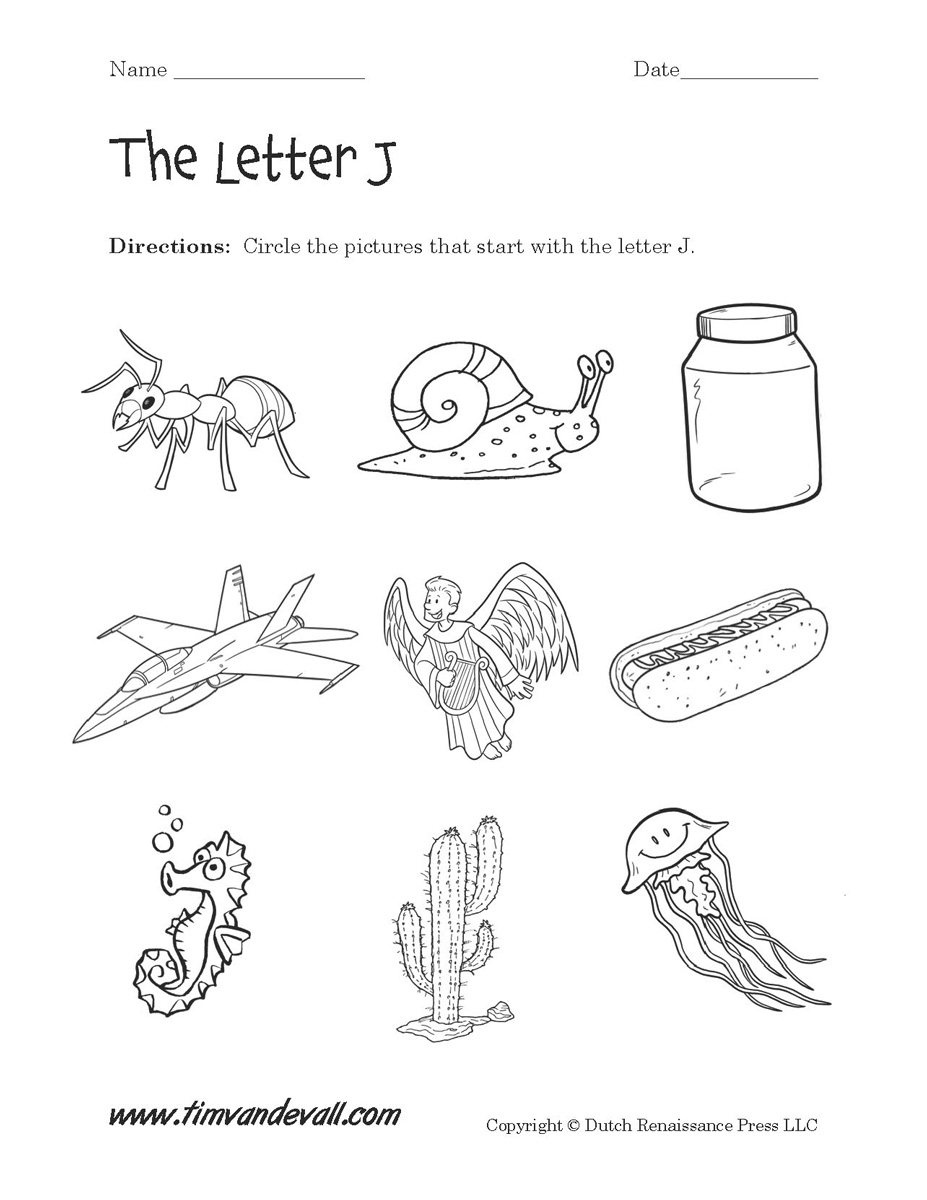 Letter J Worksheets Preschool Alphabet Printables, Free Worksheets