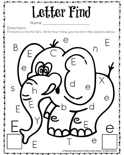 Letter Search Worksheets For Kindergarten