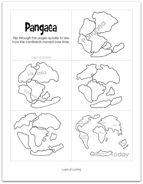 Map Pangea Continental Drift On Pangea Worksheet Cut Out