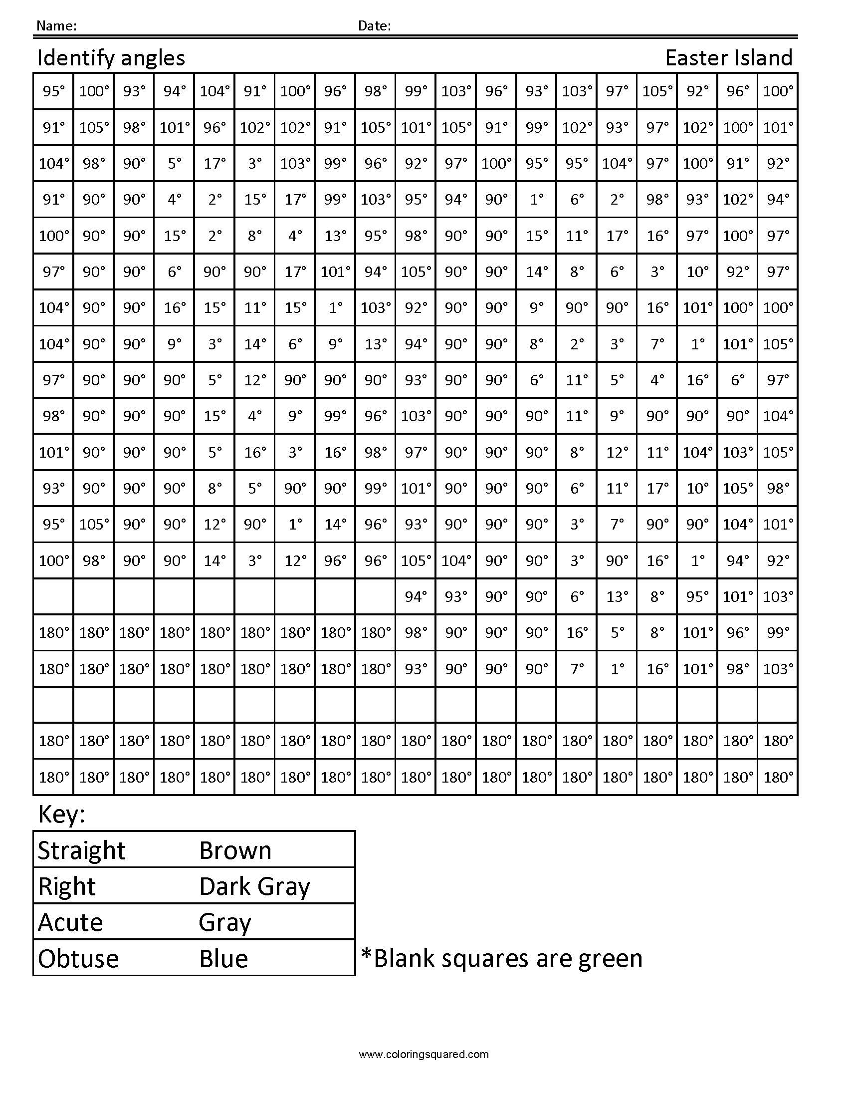 Math coloring worksheets for 4th grade