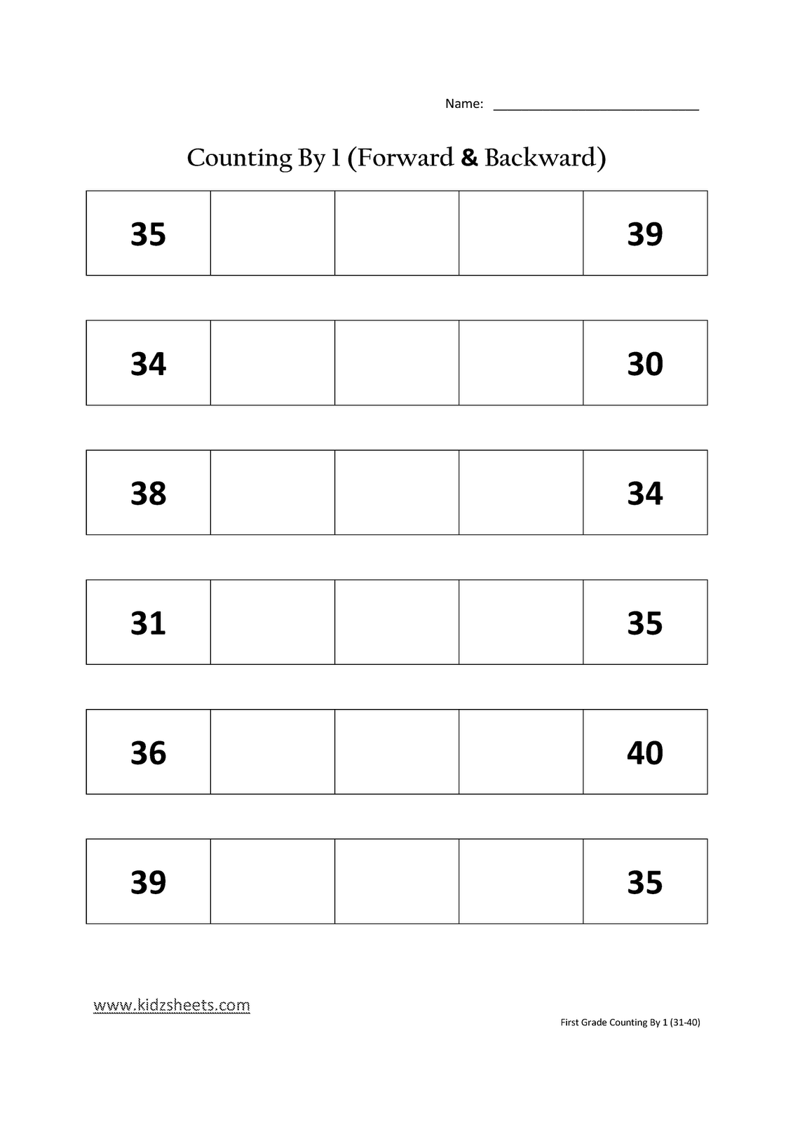 Math Counting Worksheets First Grade 931618
