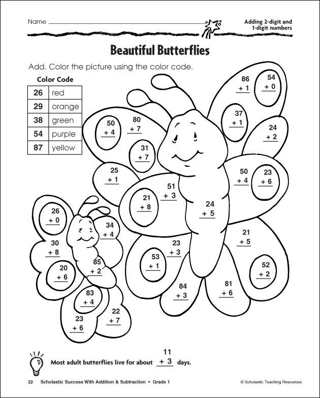 Math Double Digit Addition Coloring Worksheets 518491
