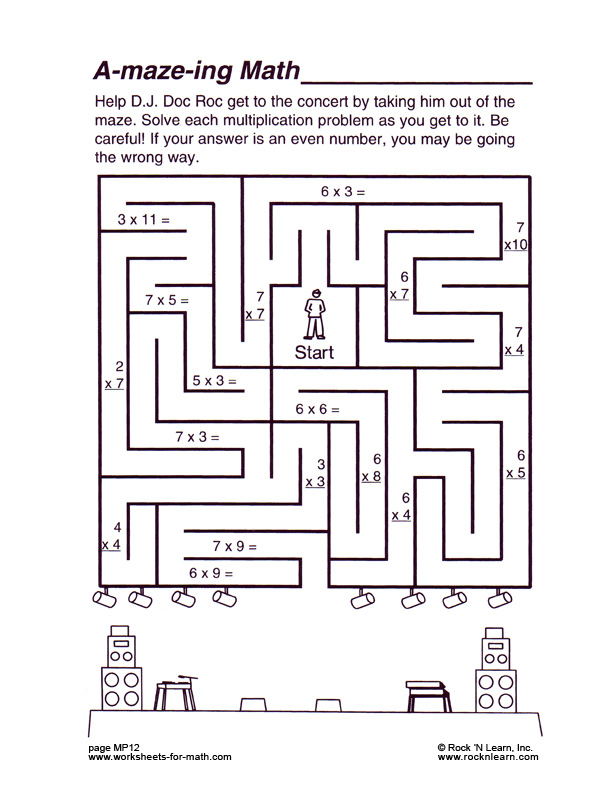 Math Maze Worksheets Math Maze Worksheets