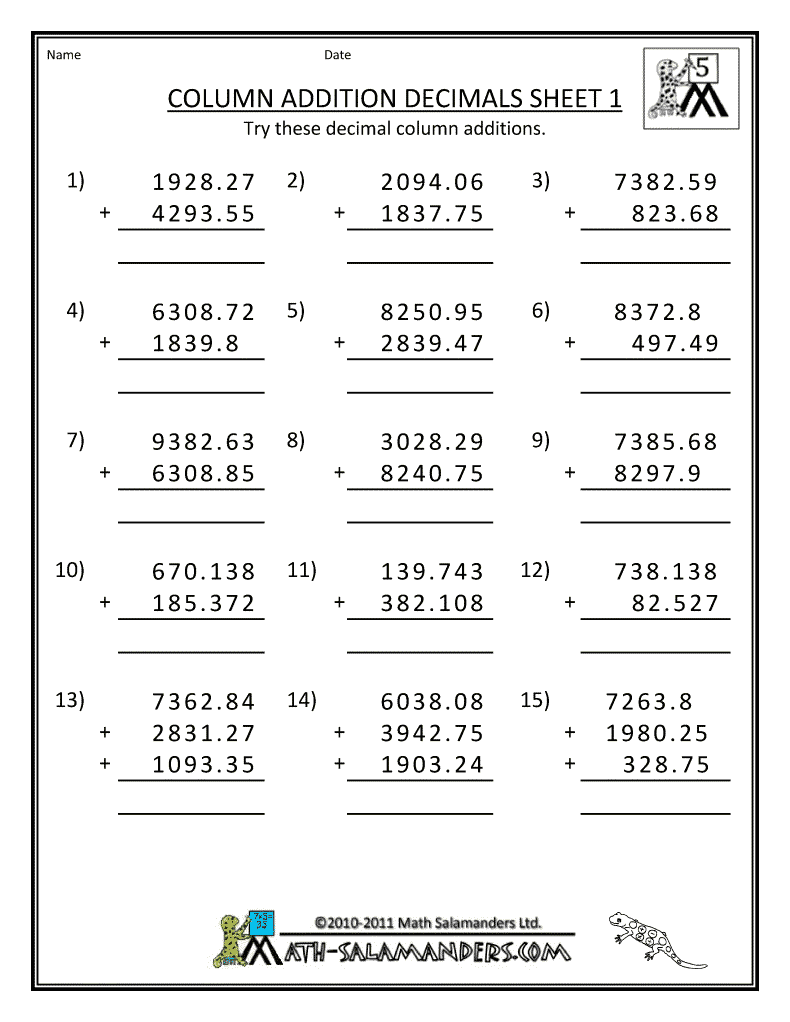 Math Worksheets For Grade 5 667637