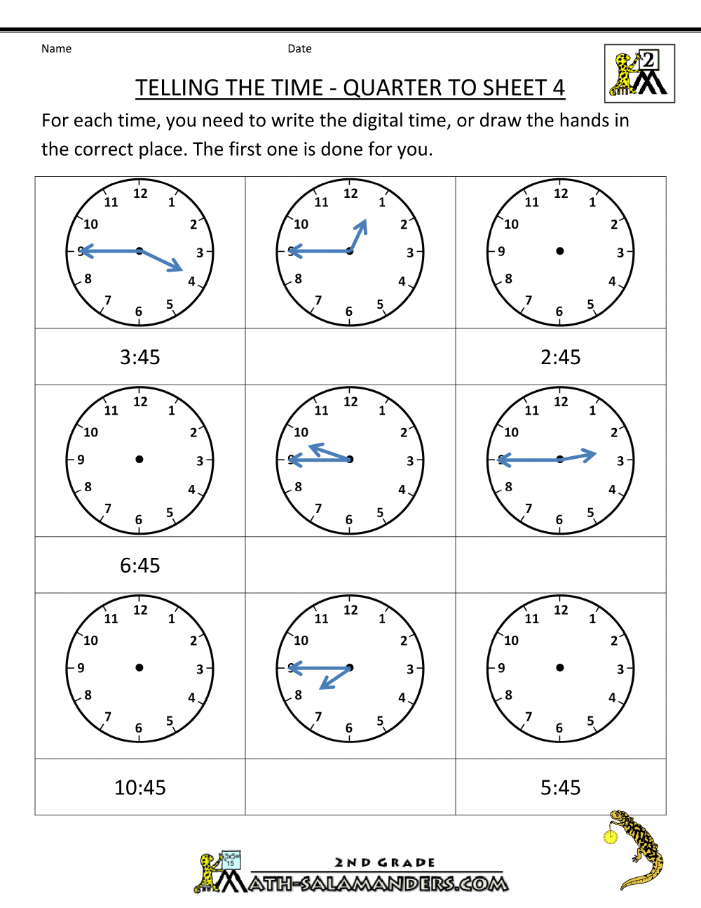 Math Worksheets Grade 4 Time 1231778