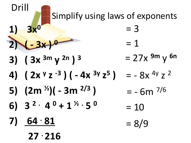 Math Worksheets Grade 9 Exponents