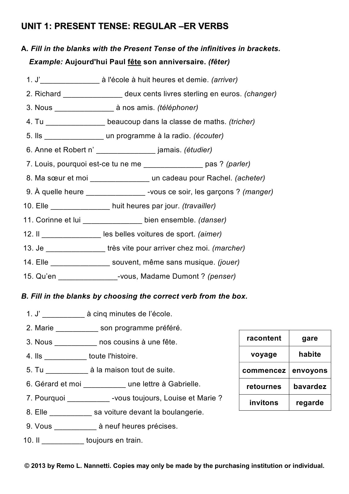 Math Worksheets In French For Grade 1 804795