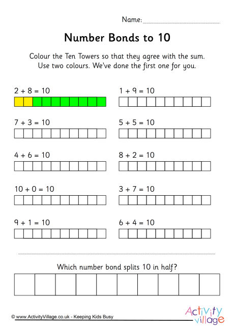 Maths Worksheets Ks1 Number Bonds To 10 927436