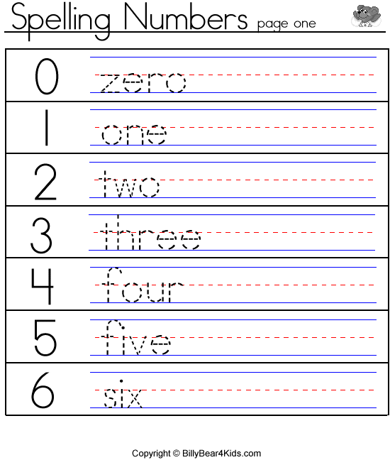 Maths Worksheets On Number Names