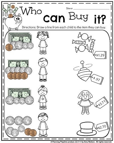 Money Worksheets For 2nd Grade Planning Playtime, Second Grade