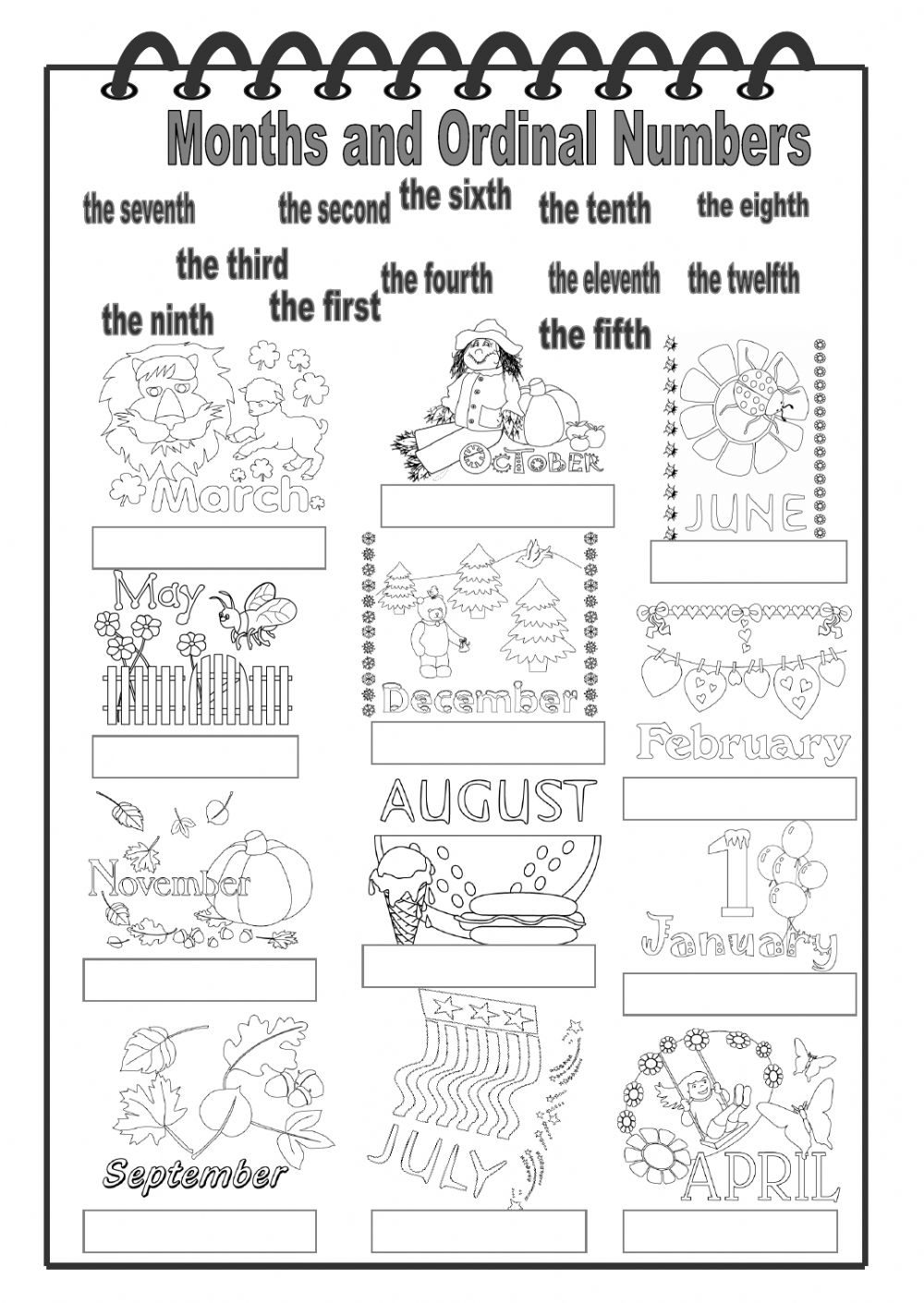 Months Worksheet 380797