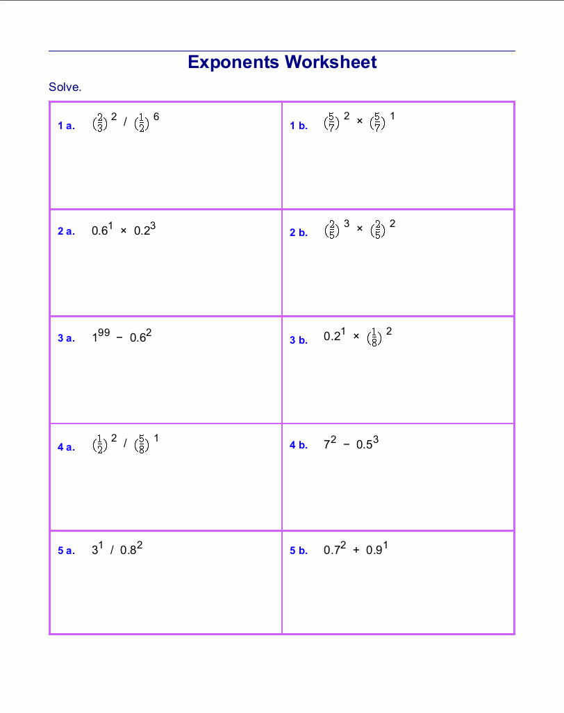 Multiplying And Division Exponents Worksheet 1310983