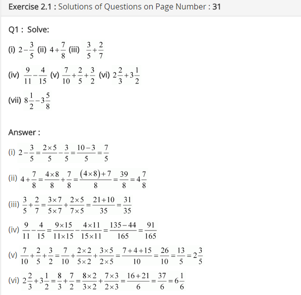 Ncert Solutions For Class 7 Maths Fractions And Decimals Exercise 2 1