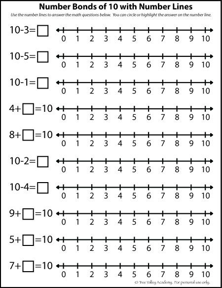 Number Bonds To 10 Free Math Worksheets