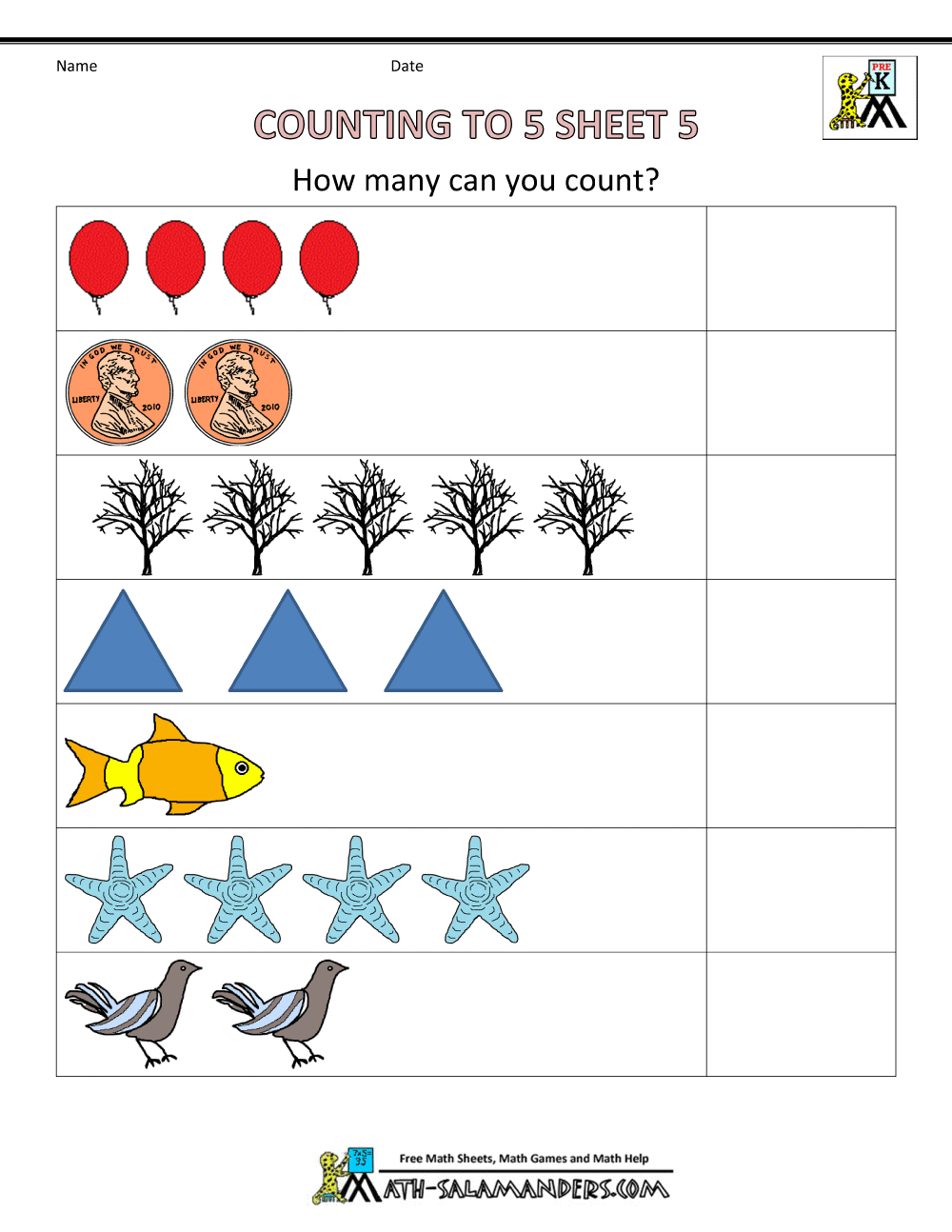 Number Counting Worksheets For Preschool 484248