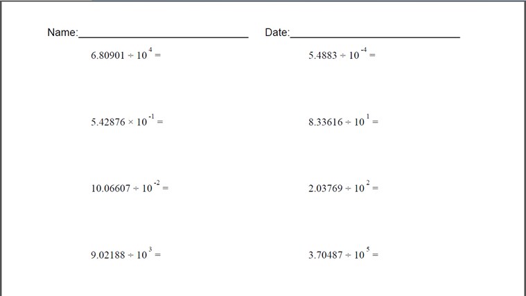Powers Of Ten Worksheet Worksheets For All Free Worksheets Samples