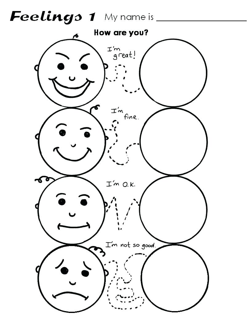 Preschool Worksheets Emotions 493666