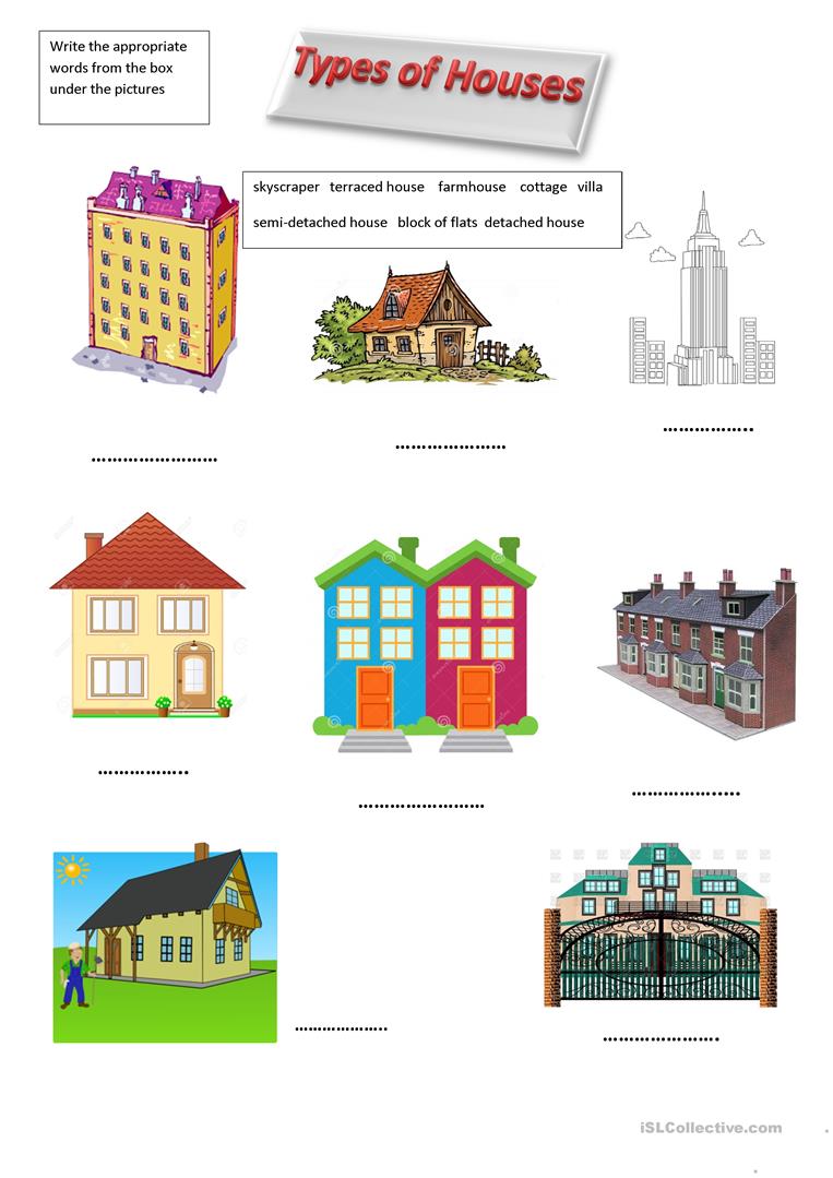 Primaryleapcouk Different Types Of Homes Worksheet, Different