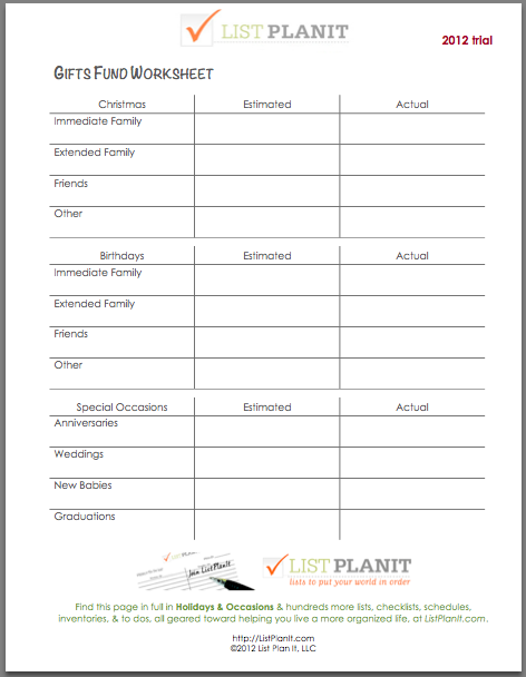 Printables  Family Financial Planning Worksheet
