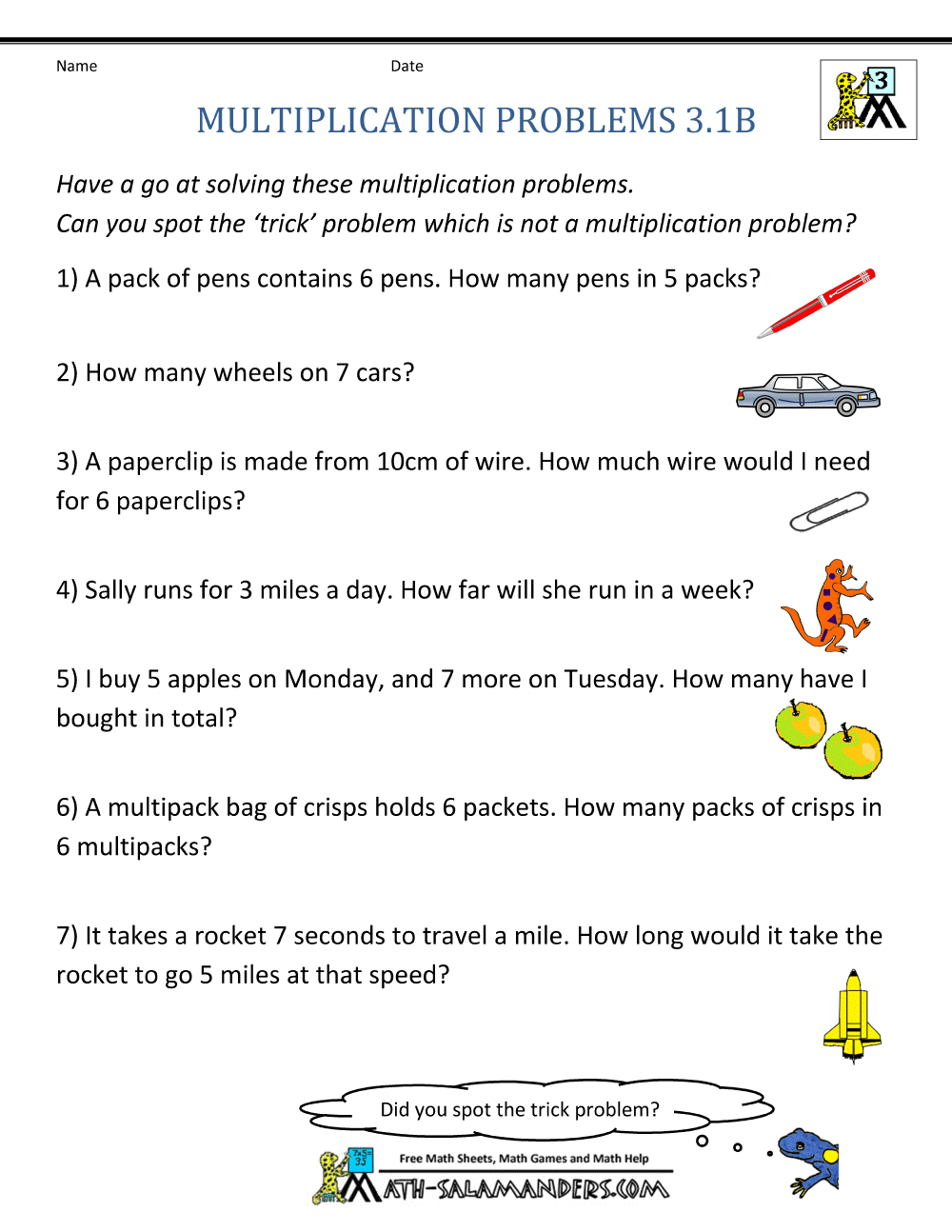 Problem Solving With Multiplication And Division Worksheets 540819
