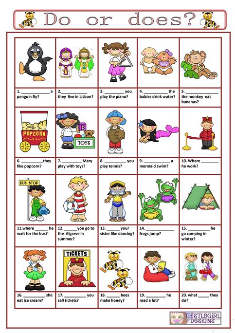 Questions With Do Or Does Worksheet