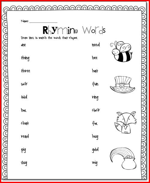 Rhyming Worksheets 1st Grade The Best Worksheets Image Collection