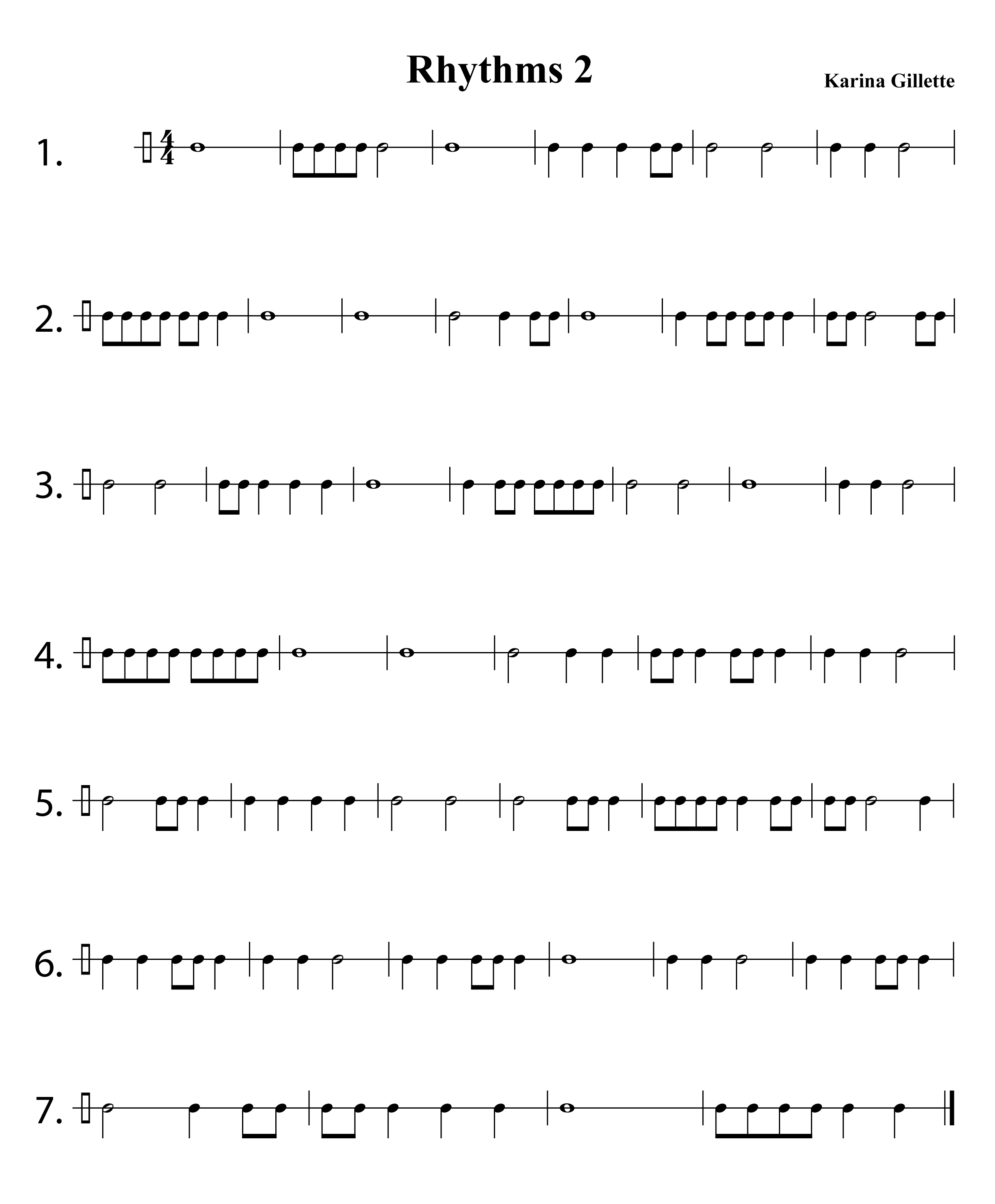 Rhythm Worksheets For Middle School
