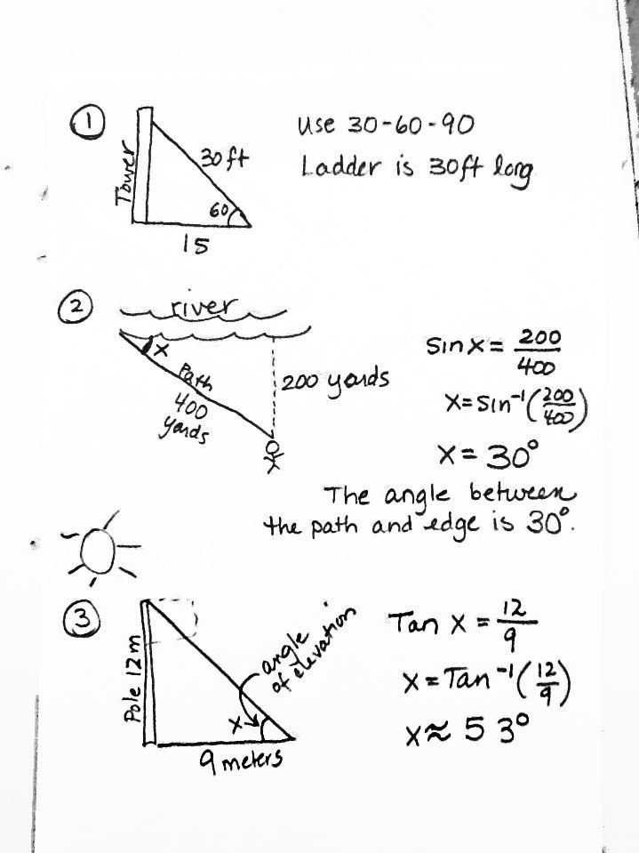 Right Triangle Trigonometry Worksheet 1243546