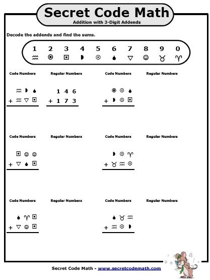 Secret Code Math Worksheets