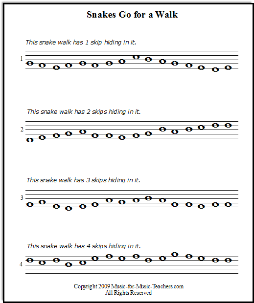 Snakes Go For A Walk Free Printable Music Notes | Free Worksheets Samples