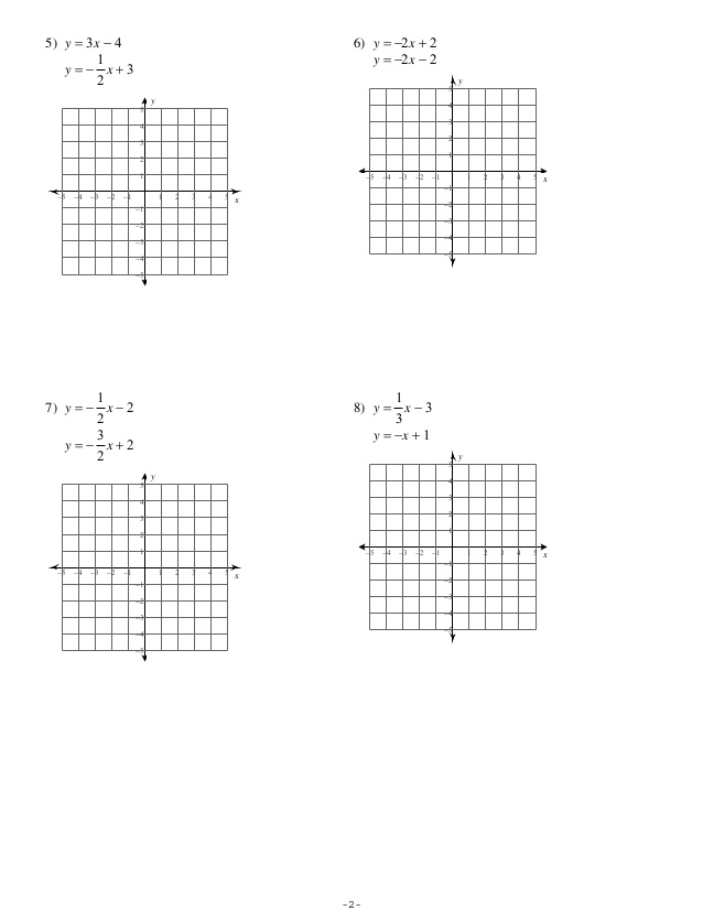 Solving Systems Of Equations By Graphing Worksheet Algebra 1