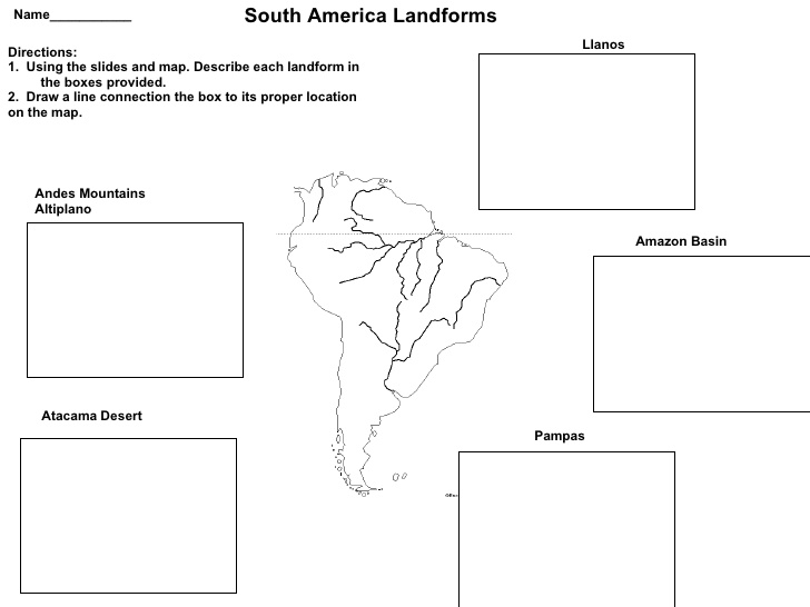 South America Worksheet