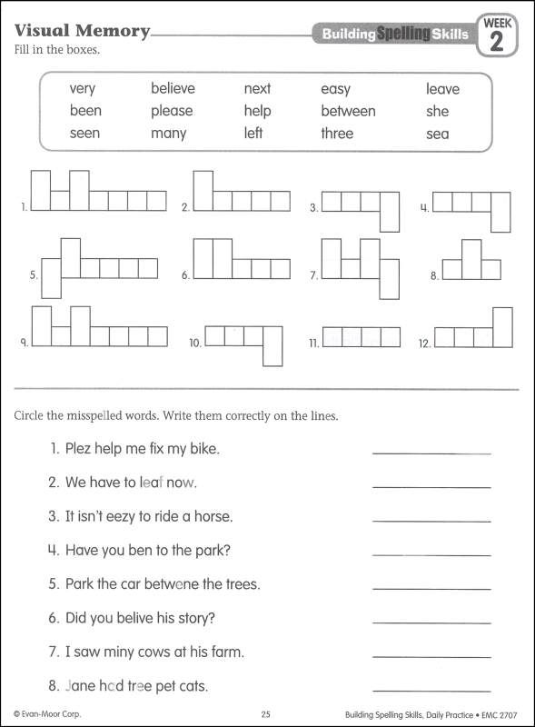 Spelling Worksheets For Grade 3